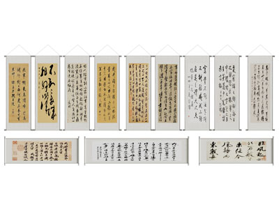 新中式书法字画装饰挂画3d模型 新中式书法字画装饰挂画