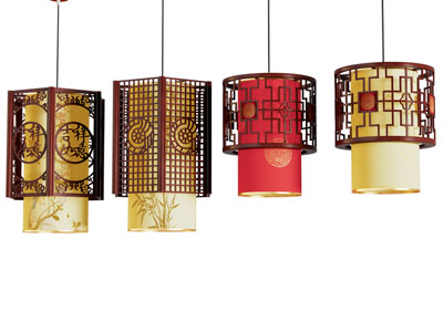 新中式灯笼墙饰挂件