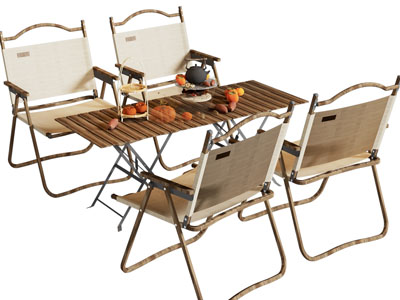 现代户外可折叠餐桌椅组合