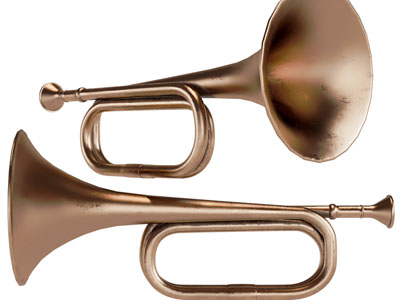 现代铜制小号乐器3d模型 现代铜制小号乐器