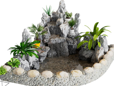 新中式假山、水景景观园艺小品