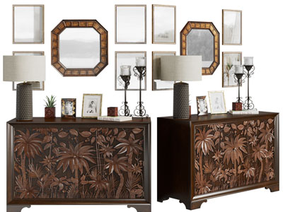 美式雕花柜门玄关柜、边柜