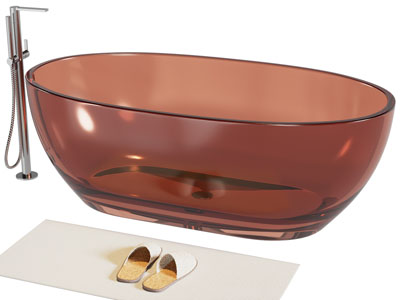 现代透明茶色椭圆形浴缸浴盆3d模型 现代透明茶色椭圆形浴缸浴盆