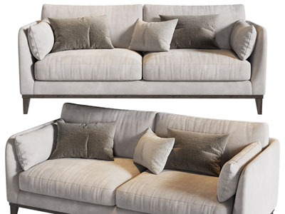现代布艺双人沙发3d模型 现代布艺双人沙发