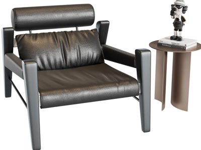 现代休闲椅子、边几