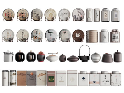 新中式茶壶、茶饼、茶罐