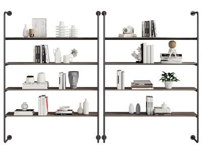 现代壁挂开放式置物架