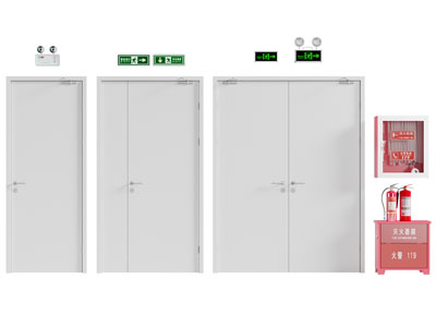 现代防火门、平开门、灭火器消防设备3d模型 现代防火门、平开门、灭火器消防设备