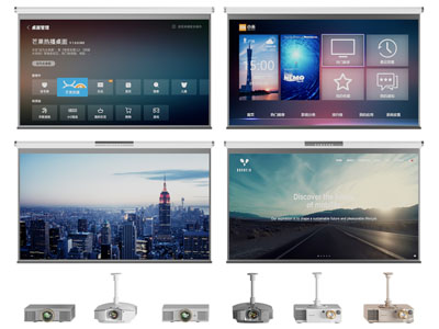现代投影仪、投影幕布3d模型 现代投影仪、投影幕布
