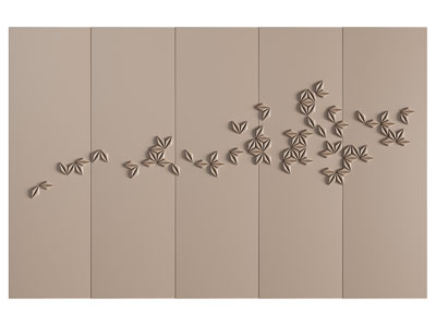 新中式背景墙3d模型 新中式背景墙