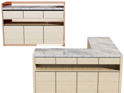 现代转角备餐台、料理台