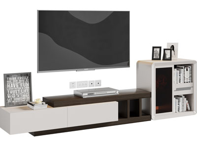 现代电视柜、电视机