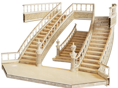 欧式楼梯3d模型 欧式楼梯