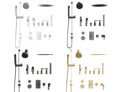 现代不锈钢淋浴花洒、水龙头