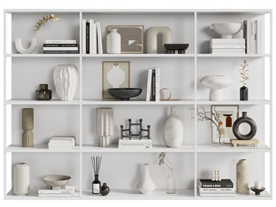 侘寂风陶艺器皿、书籍、饰品摆件组合