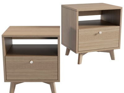 现代实木床头柜