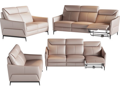 现代三人、双人和单人沙发