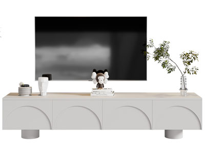 侘寂风电视柜、电视机