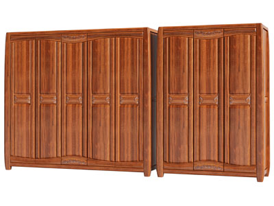 新中式实木衣柜3d模型 新中式实木衣柜