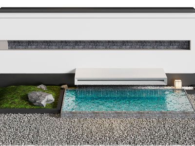 新中式庭院水景石子景观园艺小品