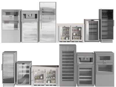 现代电子恒温酒柜3d模型 现代电子恒温酒柜