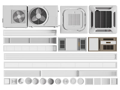 现代空调出风口、暖风扇3d模型 现代空调出风口、暖风扇