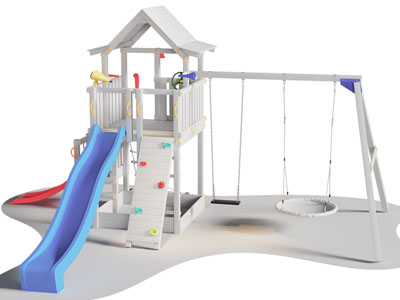 现代滑滑梯、秋千3d模型 现代滑滑梯、秋千