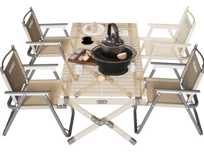 现代户外可折叠餐桌椅组合