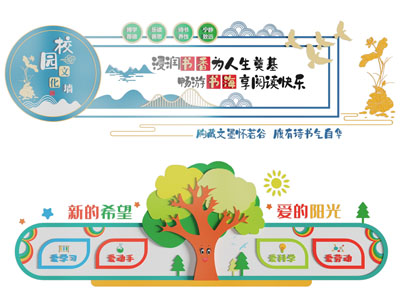 现代校园文化宣传背景墙