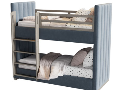 现代软包床头儿童上下床