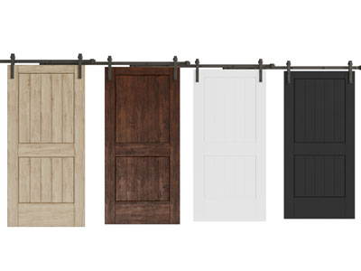 现代实木推拉门、谷仓门