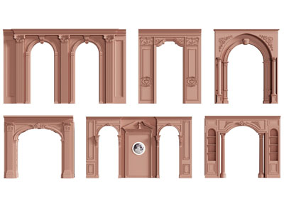 欧式垭口、拱门3d模型 欧式垭口、拱门