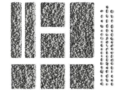 现代长方形、方形石子、石头