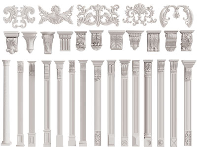欧式雕花、柱托、罗马柱子3d模型 欧式雕花、柱托、罗马柱子