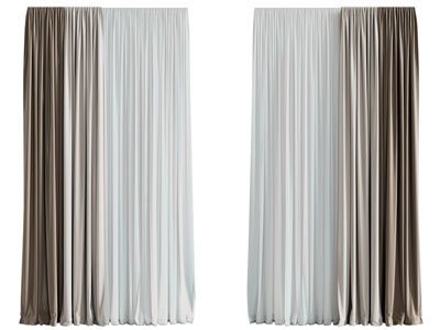 现代渐变布艺窗帘窗纱