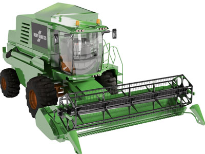 现代收割机工程农机车