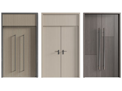 现代双扇平开门、大门