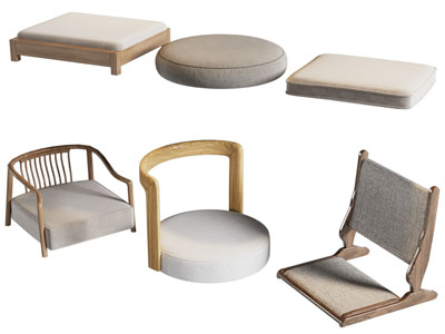 日式无腿休闲椅、坐垫、蒲团