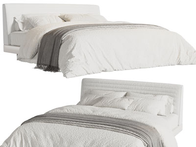 现代布艺双人床