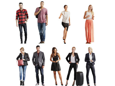 现代职场男人、女人人物