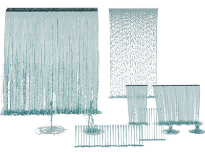 现代瀑布水柱、喷泉