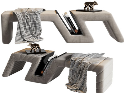 现代可收纳杂志的沙发凳子