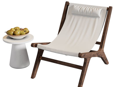 北欧休闲椅子、边几