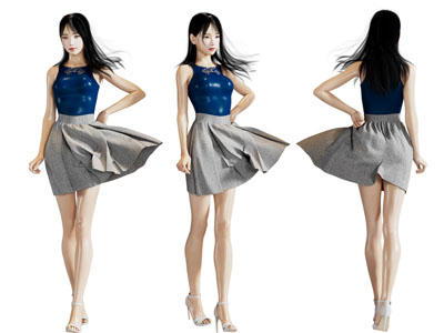 现代穿着短裙的女子、美女、女孩人物