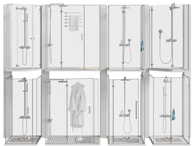 现代玻璃淋浴房3d模型 现代玻璃淋浴房