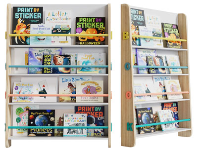现代儿童实木书刊杂志、绘本书架
