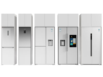 现代嵌入冰箱的橱柜、高柜