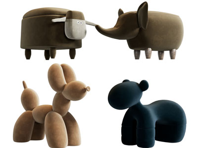 现代卡通动物沙发凳子