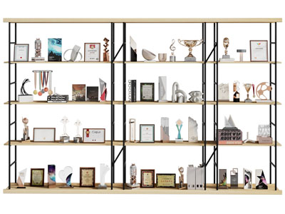现代开放式装饰架