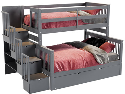 工业风loft金属错层上下床